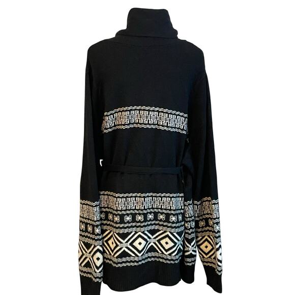 Lane Bryant Cardigan Sweater Womens Plus Size 22/24 Boho Aztec Open Knit Belted - Picture 4 of 9